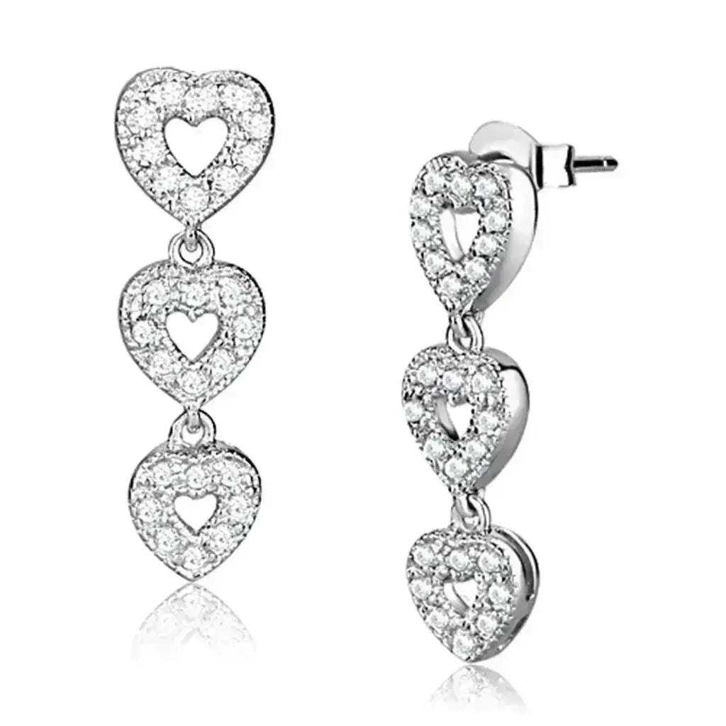Boucles d'oreilles en argent 925 rhodié avec oxydes de zirconium AAA LOS722 - Femstylo