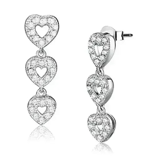 Boucles d'oreilles en argent 925 rhodié avec oxydes de zirconium AAA LOS722 - Femstylo
