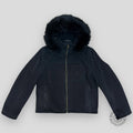 Blouson Louis Vuitton en denim avec capuche en fourrure