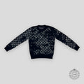 Pull Monogram Louis Vuitton en molleton vieilli bleu marine