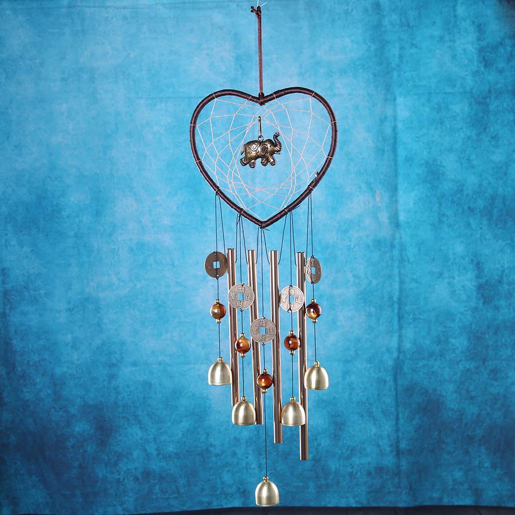 Carillons éoliens en forme de cœur, cloche tubulaire en métal, décorations suspendues, attrape-rêves, décorations de jardin, cadeaux artisanaux pour l'anniversaire de maman