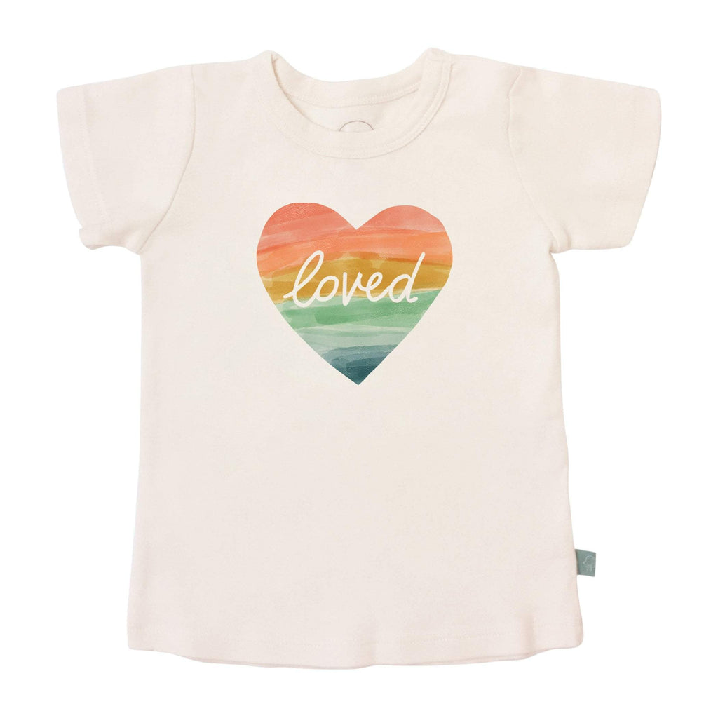 t-shirt imprimé | cœur arc-en-ciel adoré