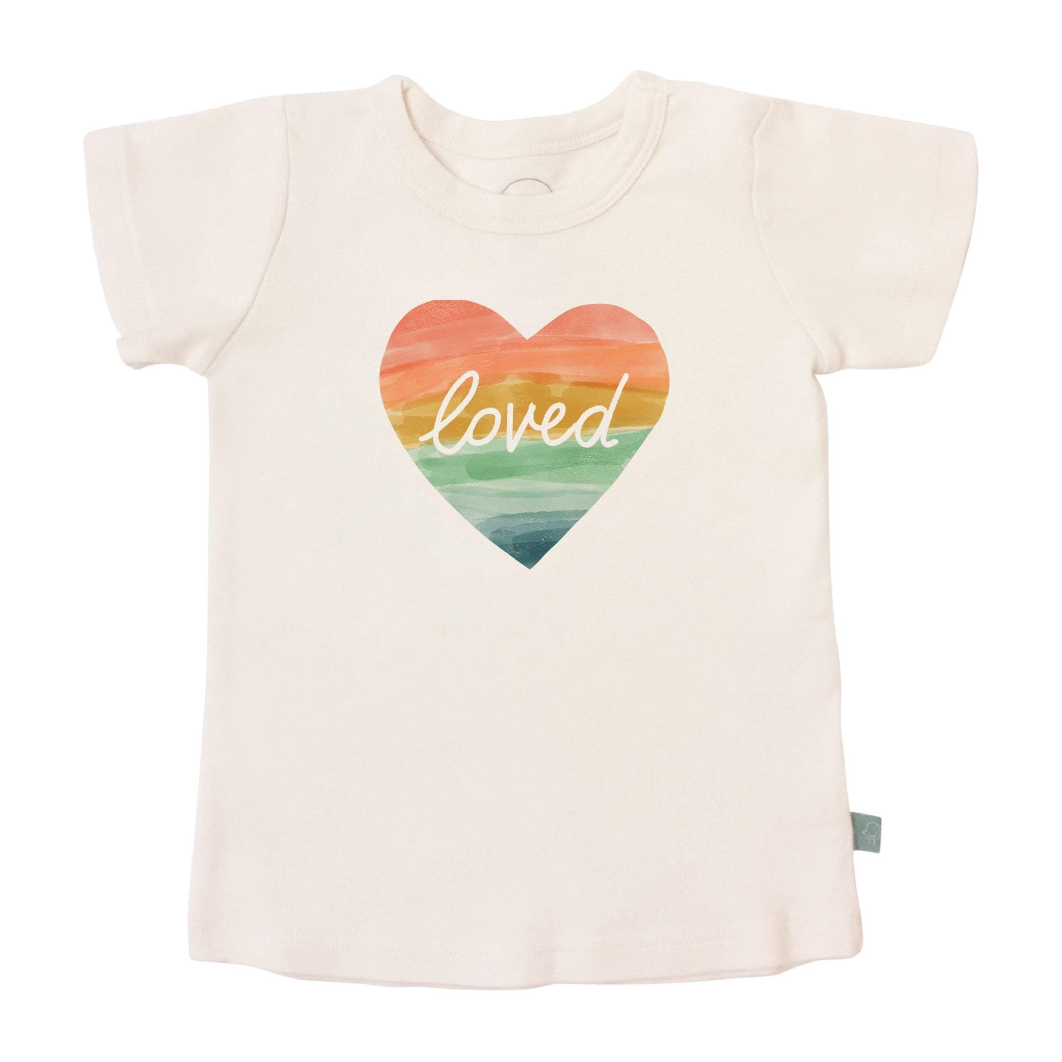 t-shirt imprimé | cœur arc-en-ciel adoré