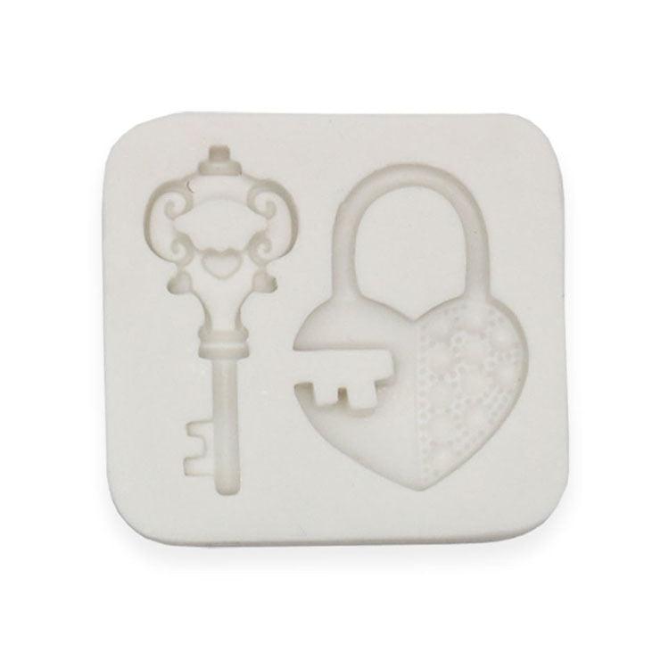 Moule en silicone Cœur Cadenas Clé pour Chocolat Bonbon Décoration de Gâteau Plâtre Ornements Fondant Ustensiles de Cuisine Cuisson Moule en Silicone Cœur Cadenas Clé