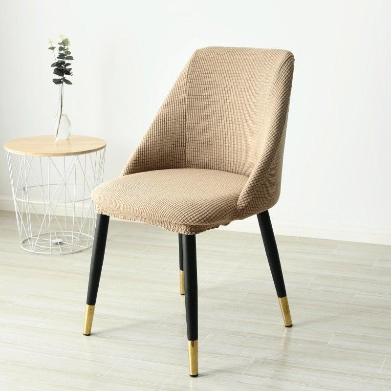 Housse de chaise amovible et lavable en molleton polaire pour accoudoir bas et dossier incurvé, housse de siège amovible et lavable en élasthanne extensible anti-poussière pour hôtel, maison, banquet, cérémonie, bureau, mariage