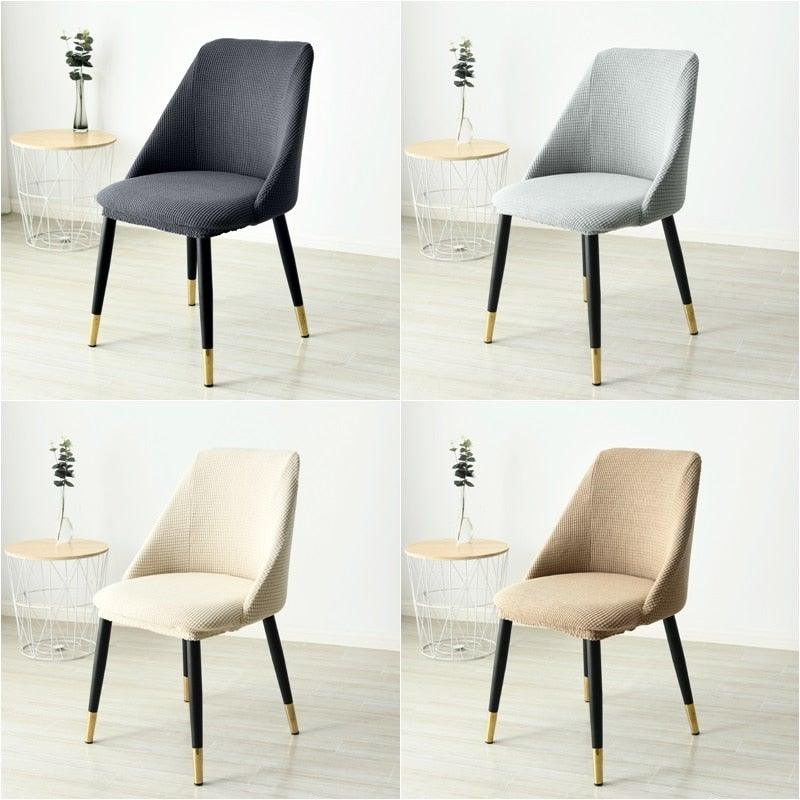 Housse de chaise amovible et lavable en molleton polaire pour accoudoir bas et dossier incurvé, housse de siège amovible et lavable en élasthanne extensible anti-poussière pour hôtel, maison, banquet, cérémonie, bureau, mariage