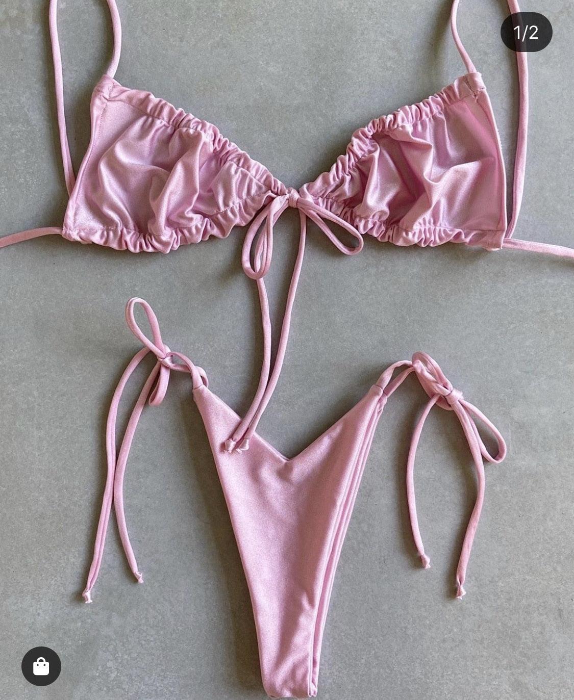 Bas maillot de bain bikini triangle femme maillot de bain à ficelle femme deux pièces maillot de bain licou maillot de bain triangle bikini imprimé femme ensemble deux pièces maillot de bain push-up nouveau