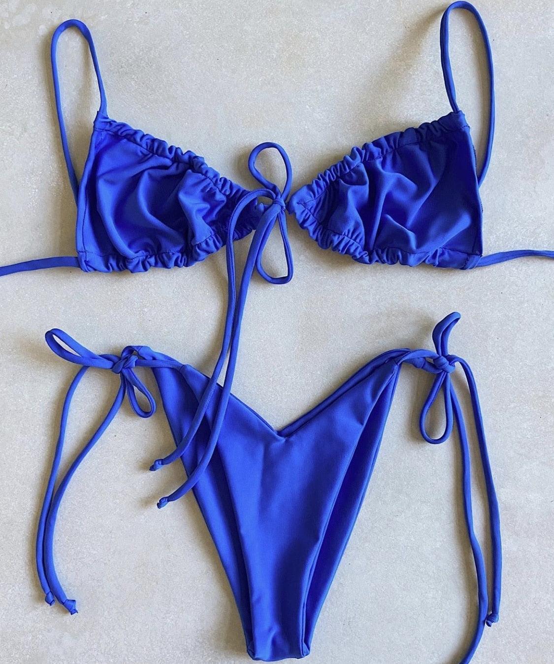 Bas maillot de bain bikini triangle femme maillot de bain à ficelle femme deux pièces maillot de bain licou maillot de bain triangle bikini imprimé femme ensemble deux pièces maillot de bain push-up nouveau