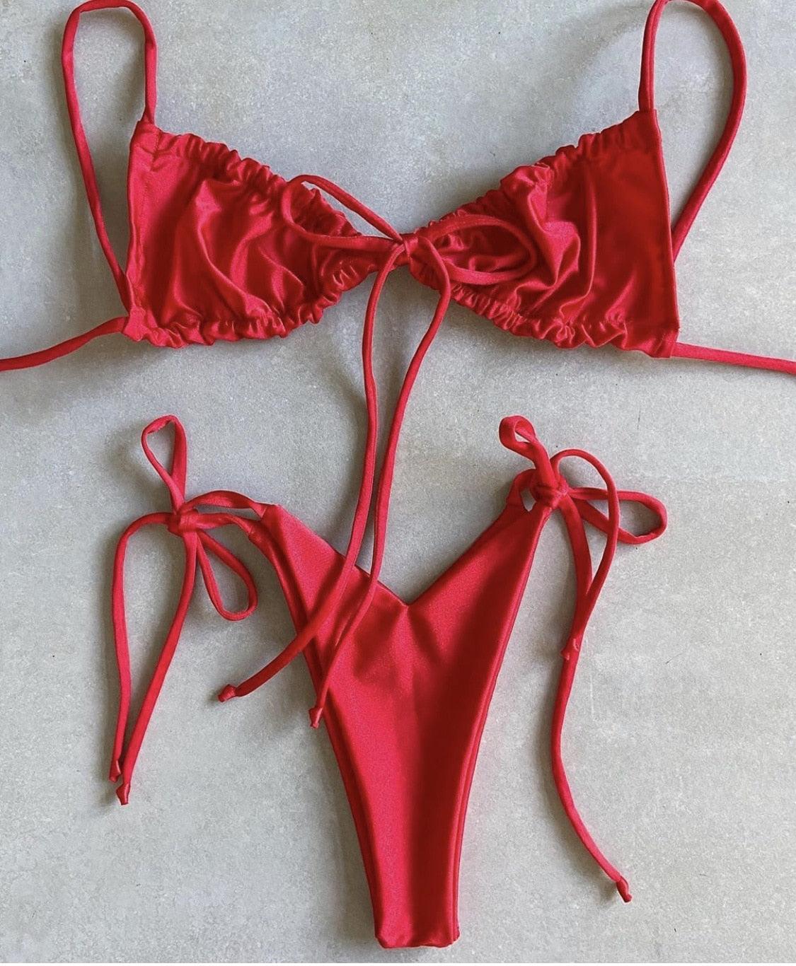 Bas maillot de bain bikini triangle femme maillot de bain à ficelle femme deux pièces maillot de bain licou maillot de bain triangle bikini imprimé femme ensemble deux pièces maillot de bain push-up nouveau