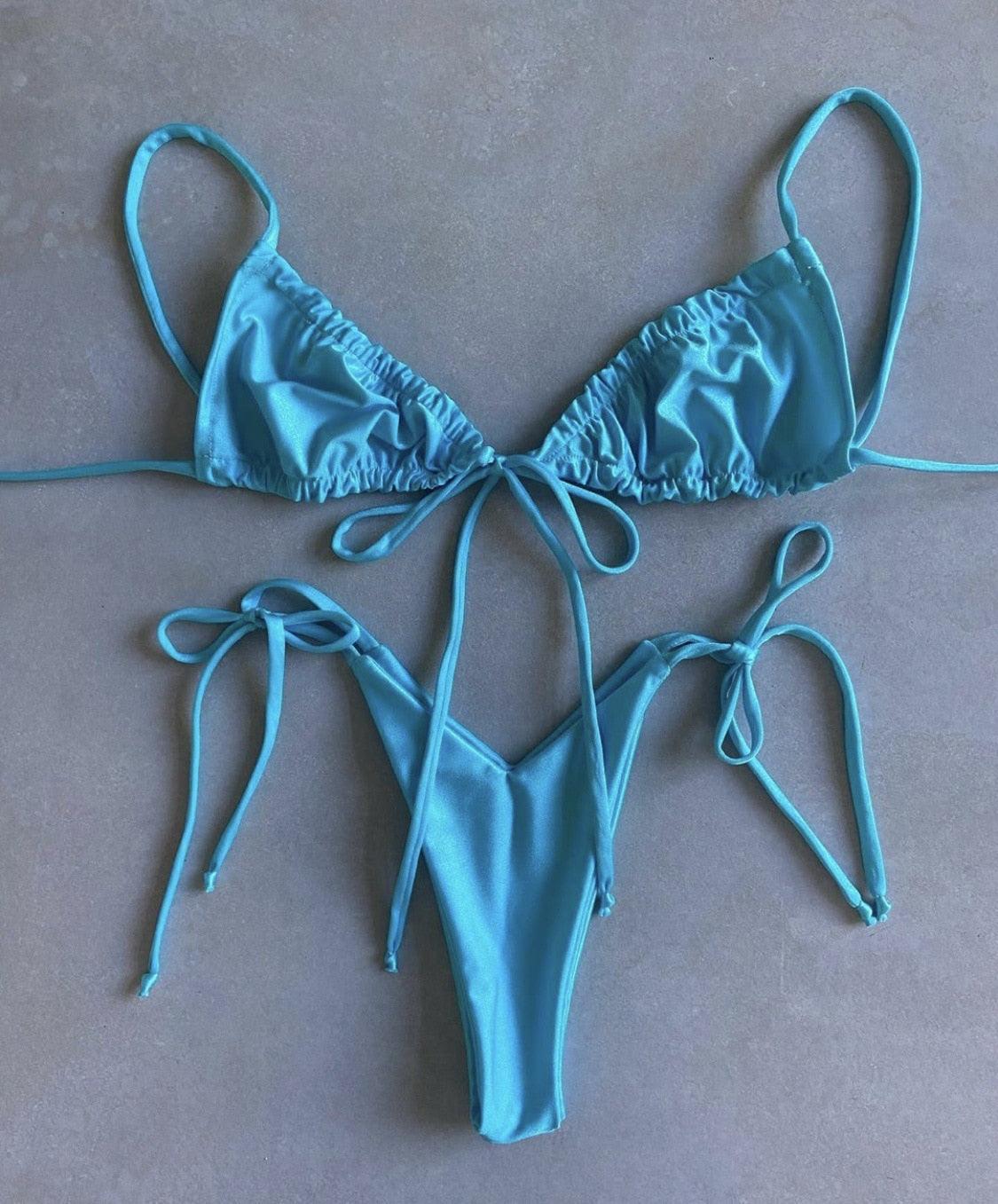 Bas maillot de bain bikini triangle femme maillot de bain à ficelle femme deux pièces maillot de bain licou maillot de bain triangle bikini imprimé femme ensemble deux pièces maillot de bain push-up nouveau