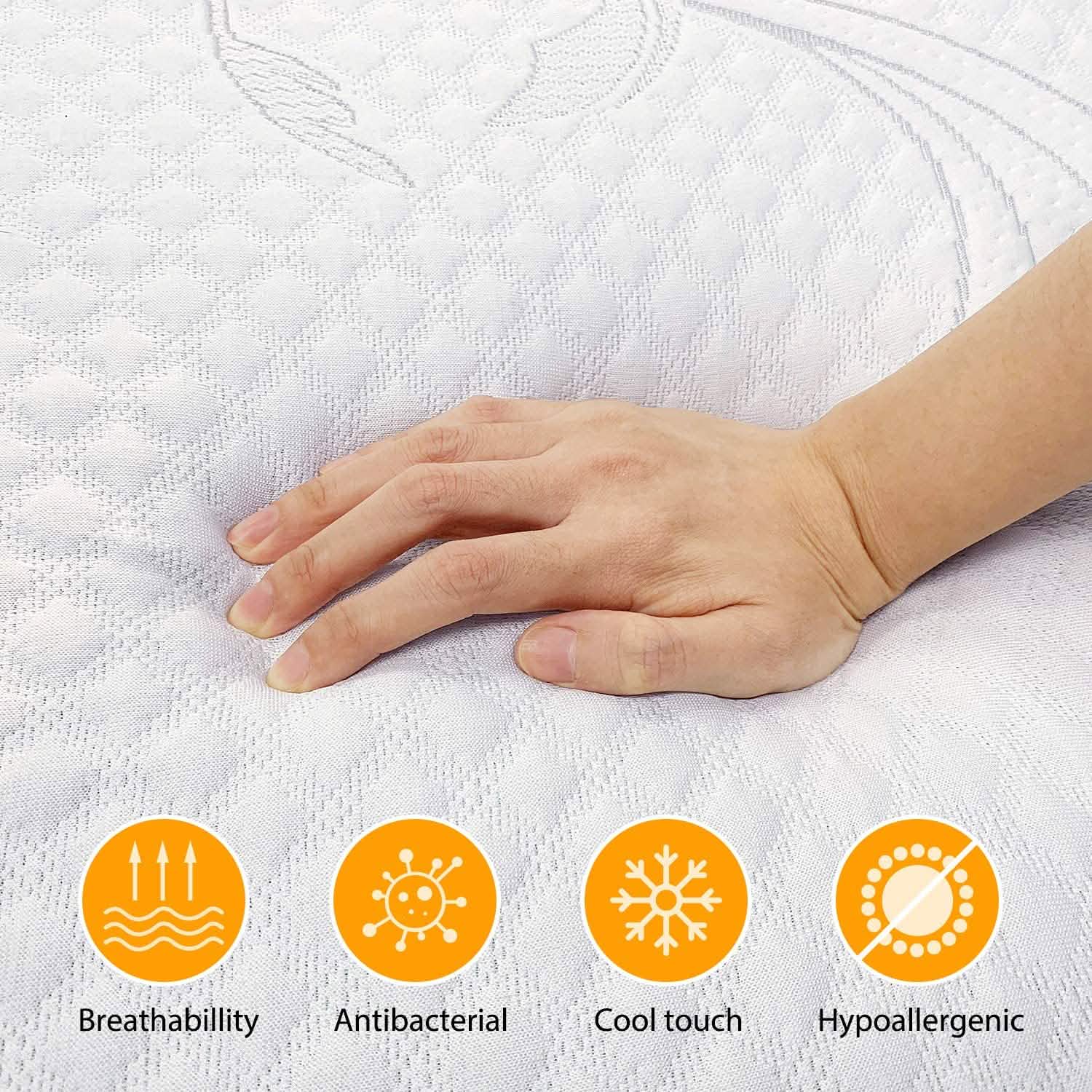 Surmatelas en mousse à mémoire de forme infusée de gel LSOFT avec bande élastique d'ancrage aux 4 coins Housse de lit lavable