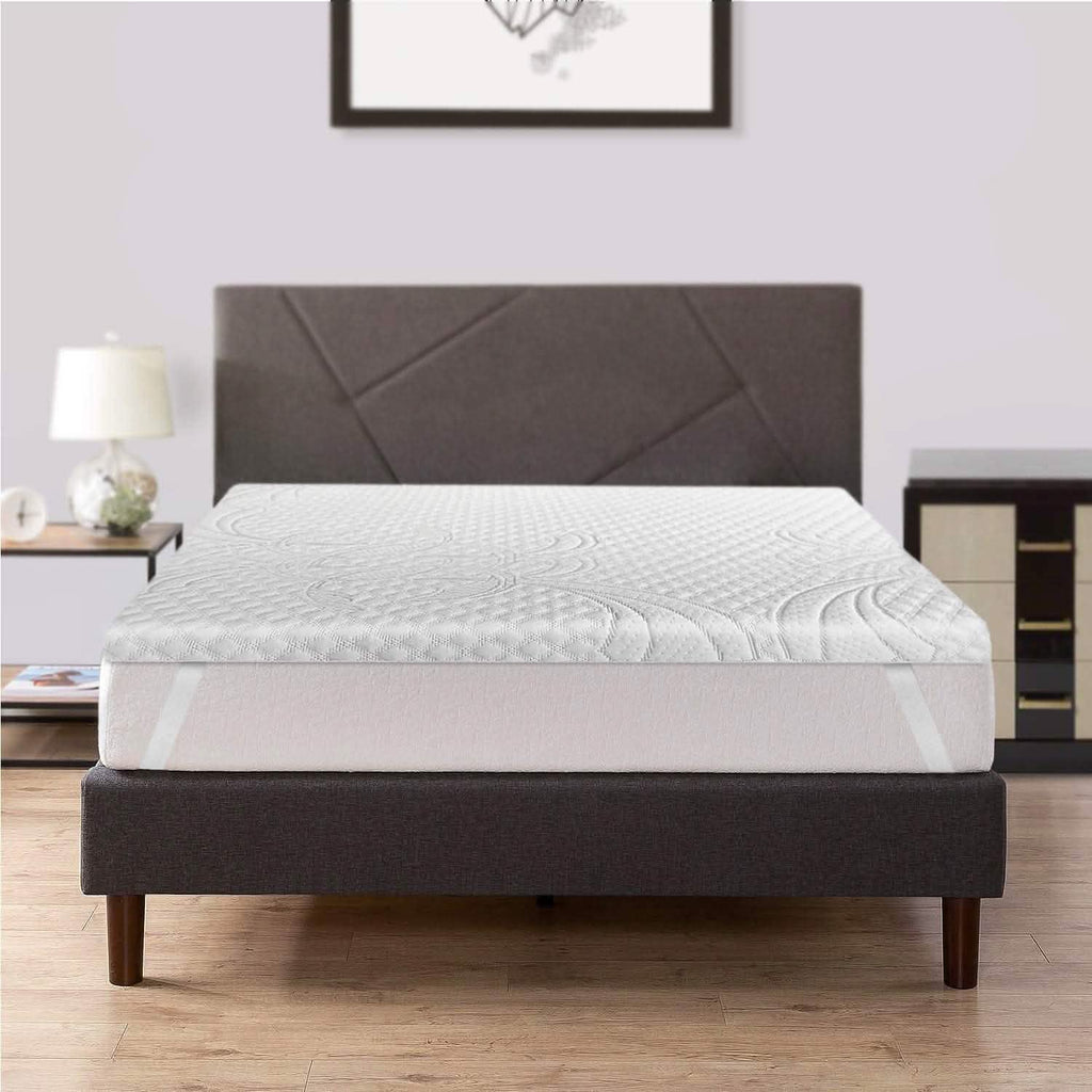Surmatelas en mousse à mémoire de forme infusée de gel LSOFT avec bande élastique d'ancrage aux 4 coins Housse de lit lavable