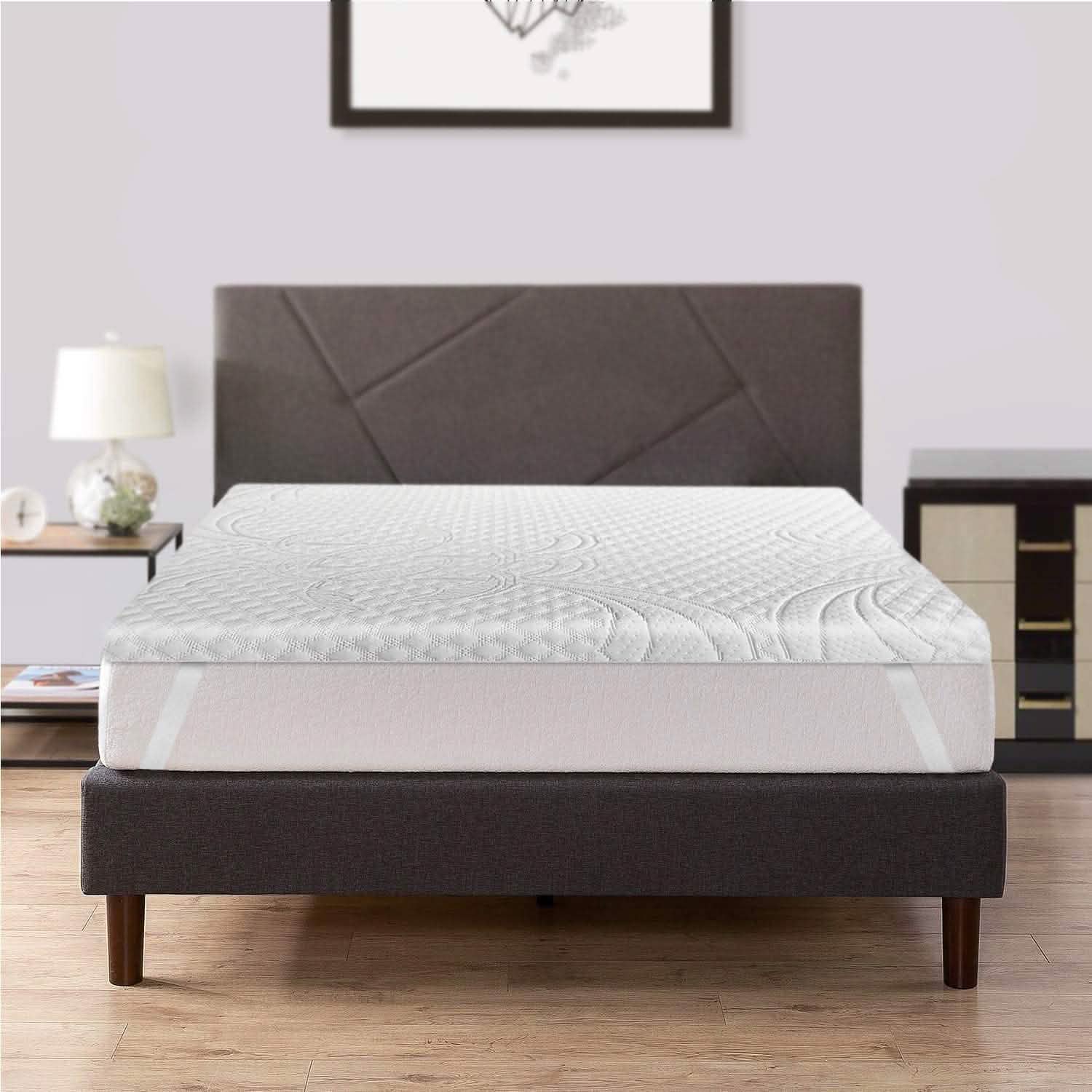 Surmatelas en mousse à mémoire de forme infusée de gel LSOFT avec bande élastique d'ancrage aux 4 coins Housse de lit lavable