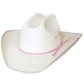 Chapeau de cowgirl en paille pour enfant Bullhide Lucky Eight (Naturel/Rose)