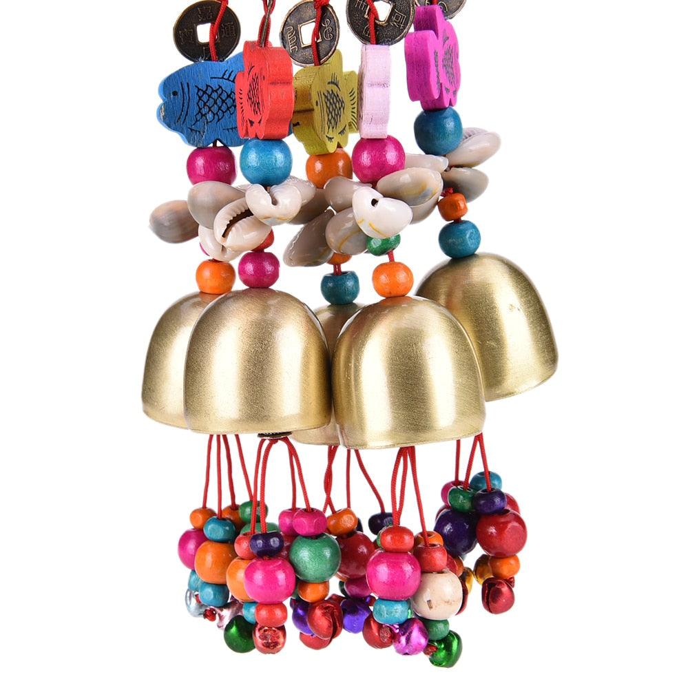 Carillons éoliens porte-bonheur Mobile Jardin Carillon éolien Cloche Créatif Extérieur National Maison Populaire Cour Nouveau Cuivre Salon Décoration Mode Pour Bonne Chance Maison Jardin Patio Décoration Suspendue Cadeau