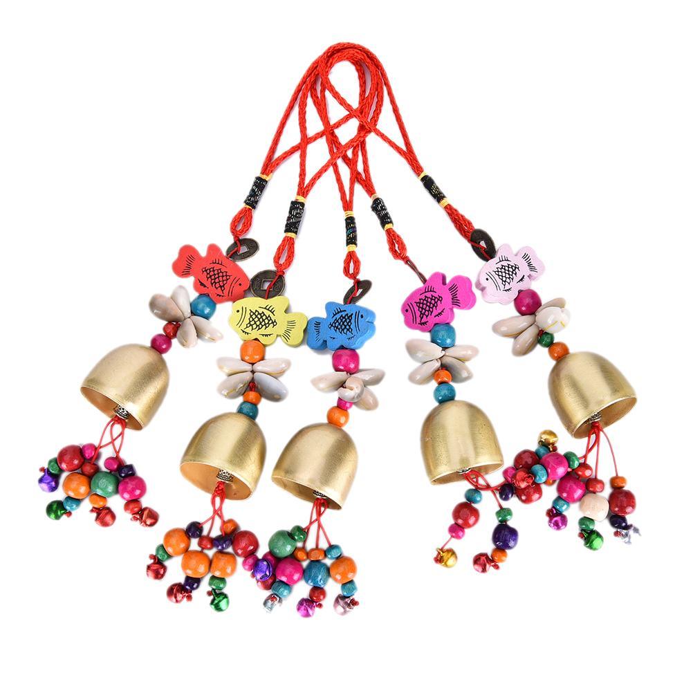 Carillons éoliens porte-bonheur Mobile Jardin Carillon éolien Cloche Créatif Extérieur National Maison Populaire Cour Nouveau Cuivre Salon Décoration Mode Pour Bonne Chance Maison Jardin Patio Décoration Suspendue Cadeau