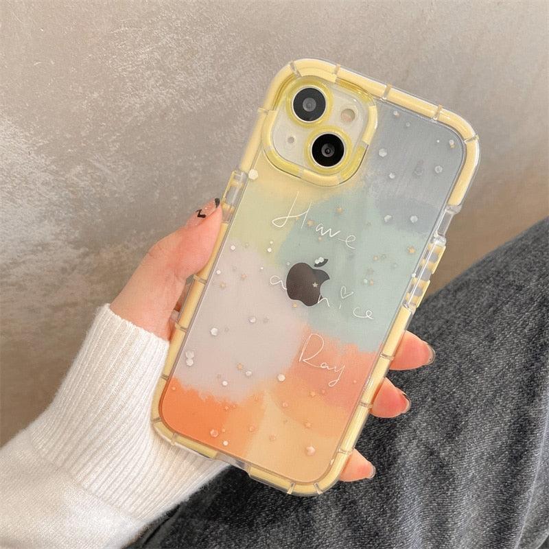 Coque de téléphone lumineuse abstraite pour iPhone 13 12 11 Pro Max en silicone transparent antichoc – Coque de téléphone transparente avec motif floral et fille qui brille dans le noir pour iPhone