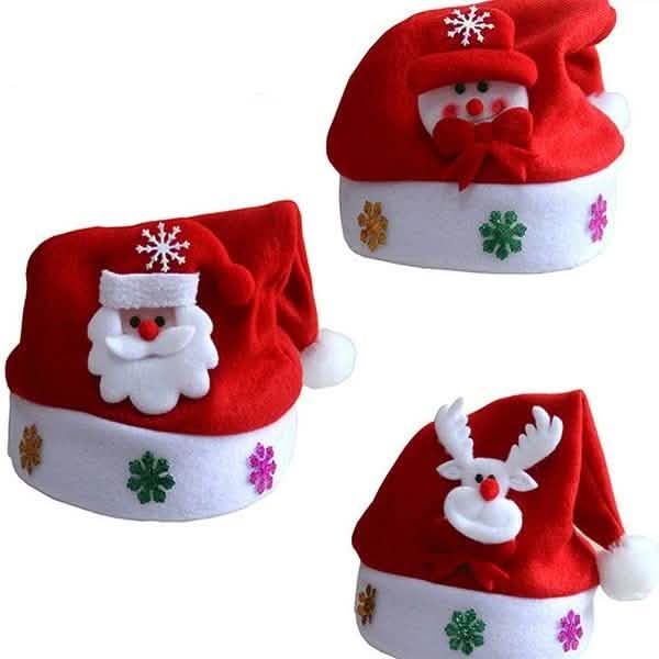 Bonnet de Noël lumineux, Bonnet de Noël lumineux Père Noël, Bonhomme de neige, Cerf