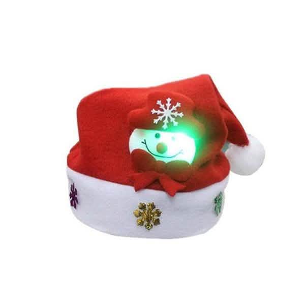 Bonnet de Noël lumineux, Bonnet de Noël lumineux Père Noël, Bonhomme de neige, Cerf