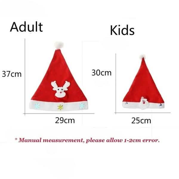 Bonnet de Noël lumineux, Bonnet de Noël lumineux Père Noël, Bonhomme de neige, Cerf