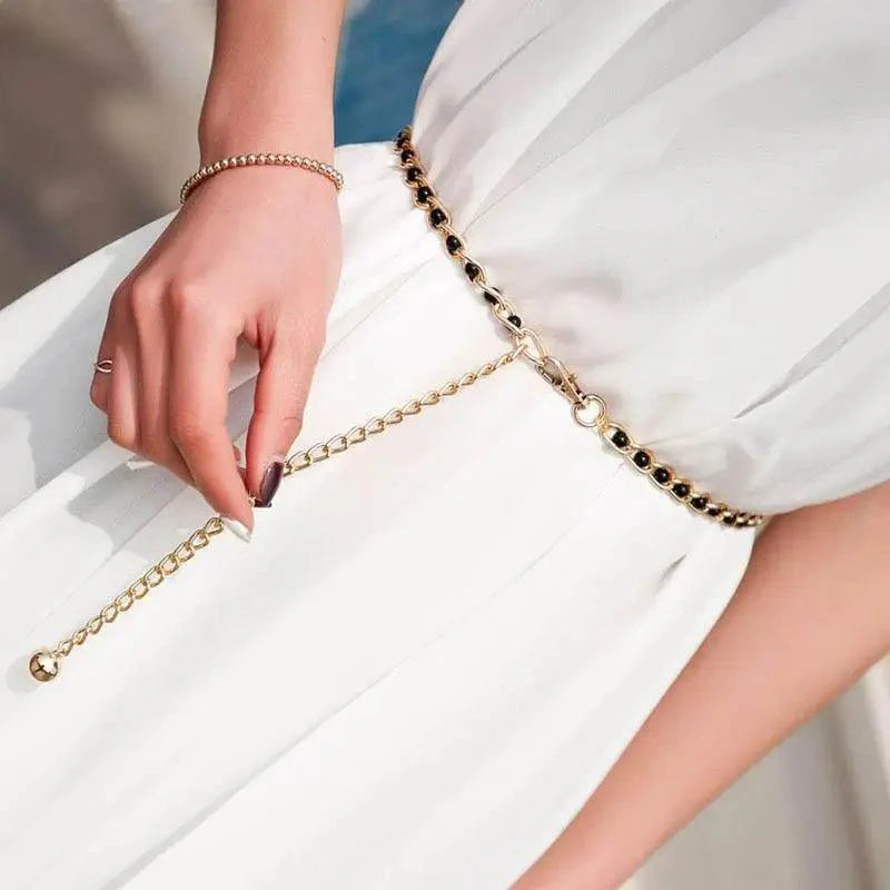 Ceintures Ajustables Fines en Métal Luxueuses avec Maillons pour Femmes, Chaînes de Taille en Métal Longues à Paillettes pour le Ventre