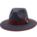 Chapeaux de Couple Uniques de Luxe Chapeau Fedora à Bord Large Chapeau Fedora Tendance Hiver Automne Chapeau de Mariage Noir Rouge Femme avec Ceintures en Plumes pour Chapeaux Hommes Magnifique Chapeau Classique Élégant Gentleman
