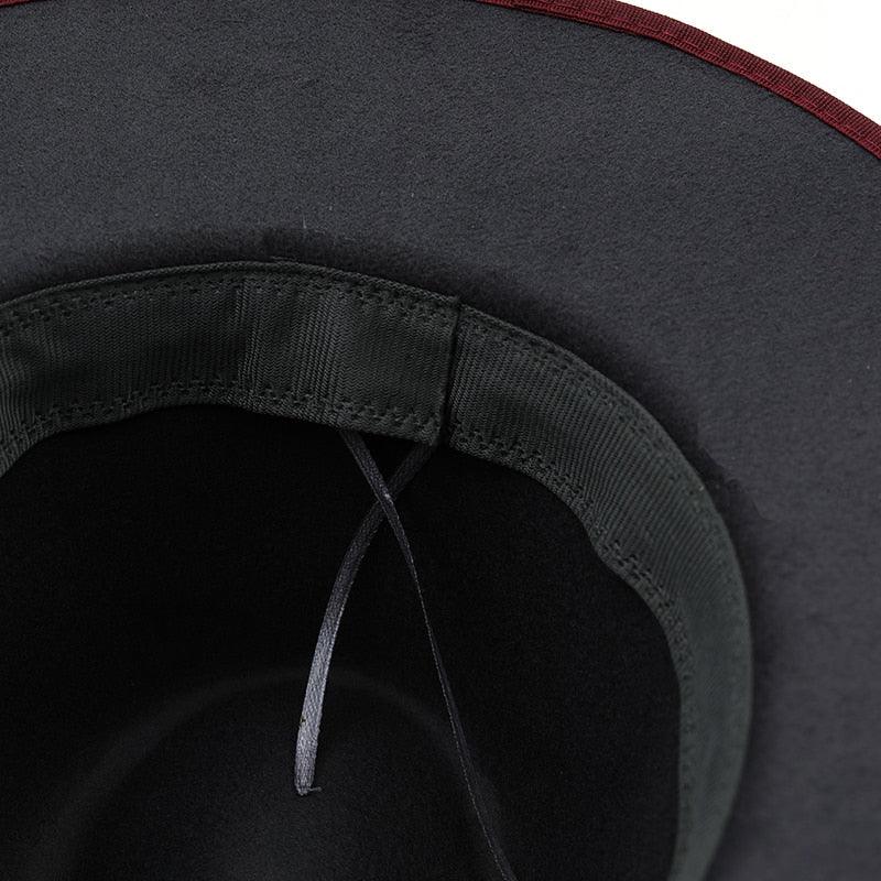 Chapeaux de Couple Uniques de Luxe Chapeau Fedora à Bord Large Chapeau Fedora Tendance Hiver Automne Chapeau de Mariage Noir Rouge Femme avec Ceintures en Plumes pour Chapeaux Hommes Magnifique Chapeau Classique Élégant Gentleman