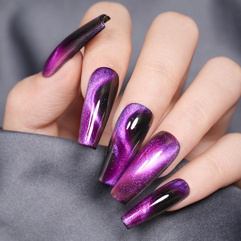 Vernis à ongles gel magnétique de luxe pour chat 5D Noir caméléon UV Gel à ongles Manucure professionnelle pour femmes