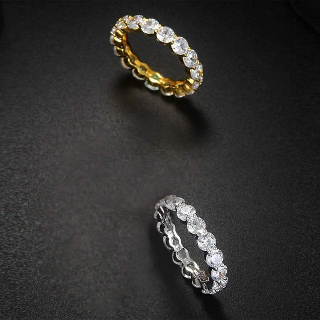 Bague éternité de luxe en argent sterling 6 CTTW sertie d'oxydes de zirconium