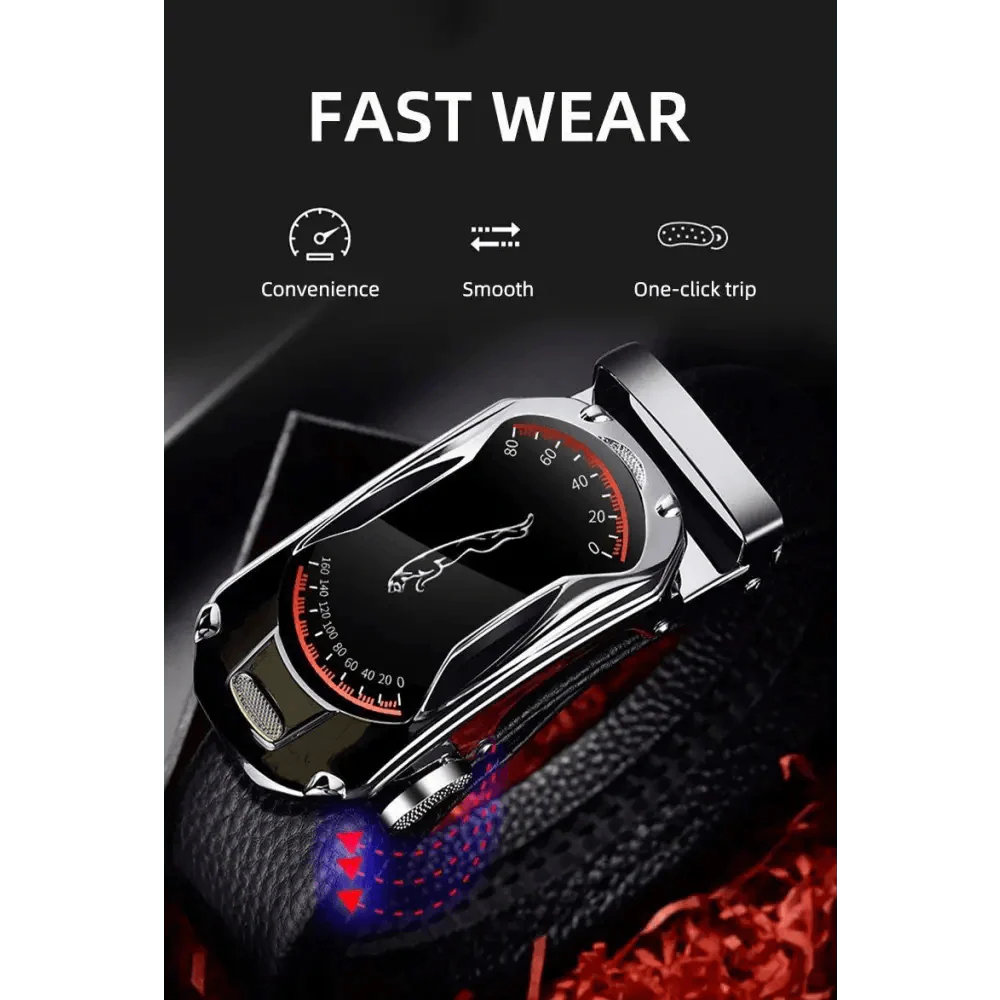 Ceinture de luxe automatique en cuir véritable noir pour homme, nouvelle mode, haute qualité
