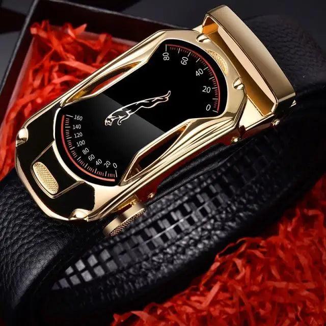 Ceinture de luxe automatique en cuir véritable noir pour homme, nouvelle mode, haute qualité