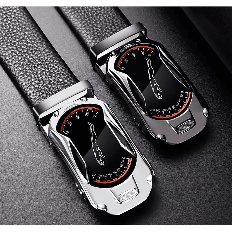 Ceinture de luxe automatique en cuir véritable noir pour homme, nouvelle mode, haute qualité