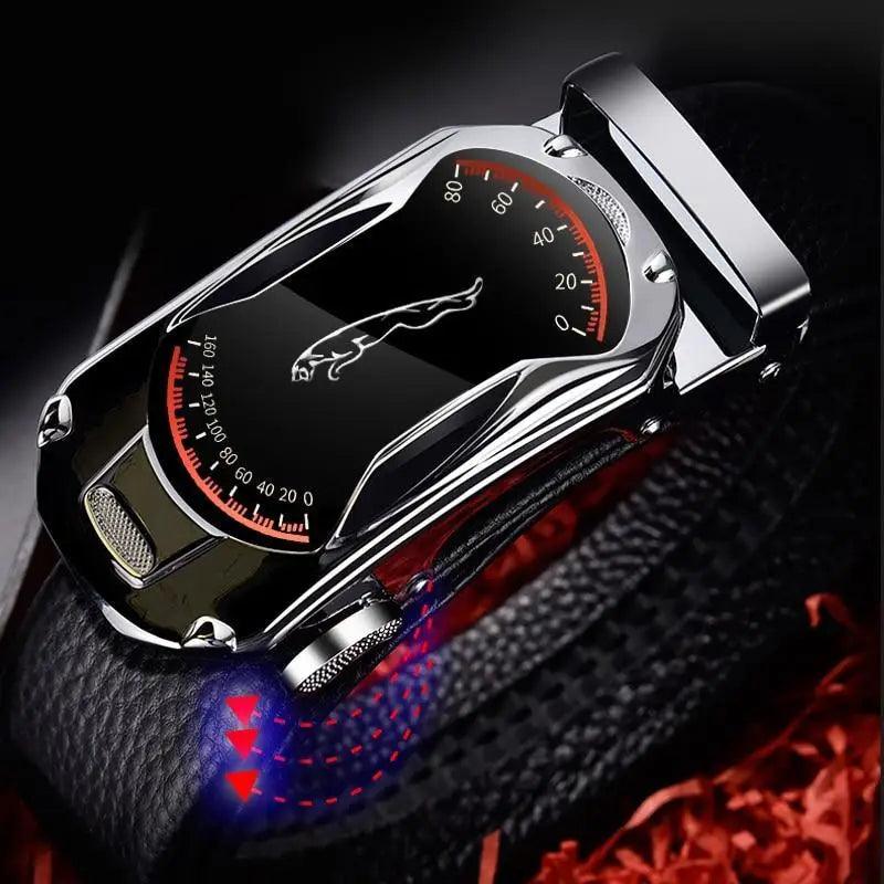 Ceinture de luxe automatique en cuir véritable noir pour homme, nouvelle mode, haute qualité