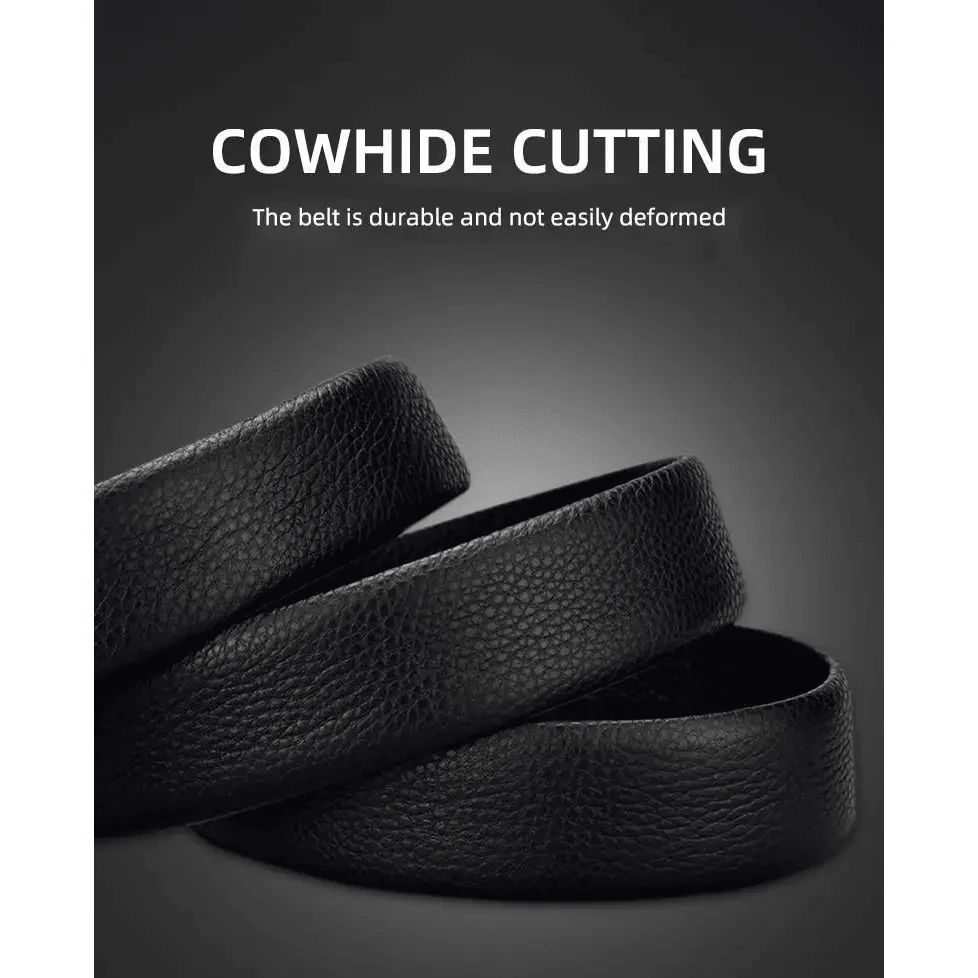 Ceinture de luxe automatique en cuir véritable noir pour homme, nouvelle mode, haute qualité