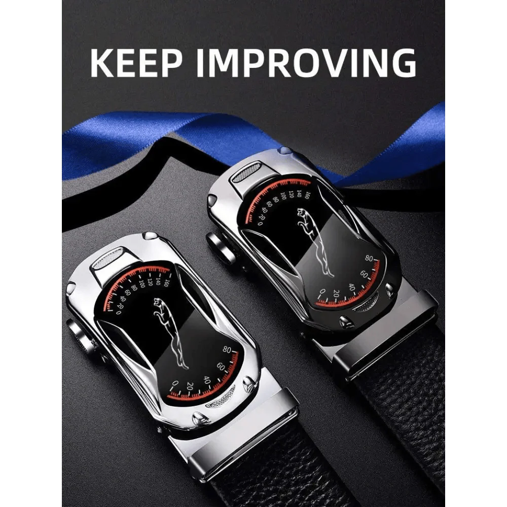 Ceinture de luxe automatique en cuir véritable noir pour homme, nouvelle mode, haute qualité