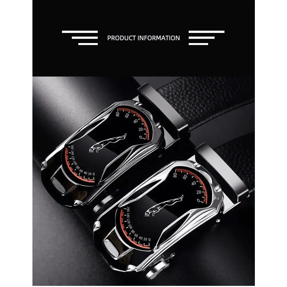 Ceinture de luxe automatique en cuir véritable noir pour homme, nouvelle mode, haute qualité