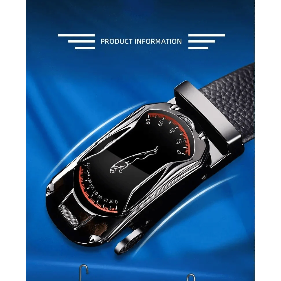 Ceinture de luxe automatique en cuir véritable noir pour homme, nouvelle mode, haute qualité