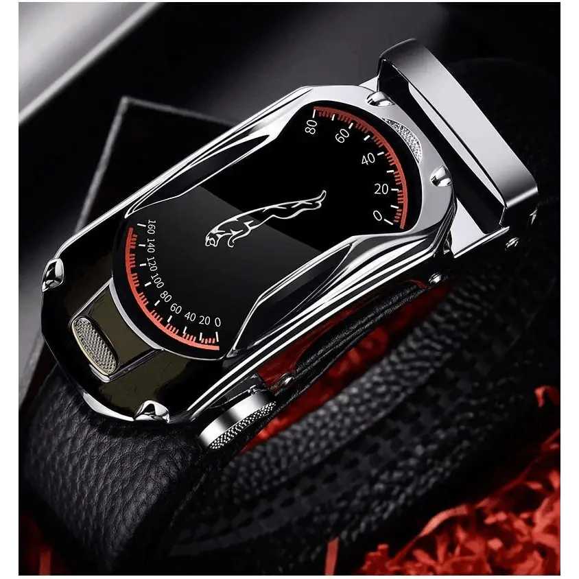 Ceinture de luxe automatique en cuir véritable noir pour homme, nouvelle mode, haute qualité