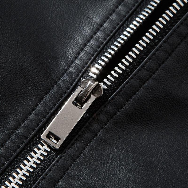 Blouson en similicuir noir de luxe pour hommes élégant, vestes de moto pour hommes, manteaux en cuir PU chauds pour affaires, vestes en cuir pour hommes, blouson de moto ajusté