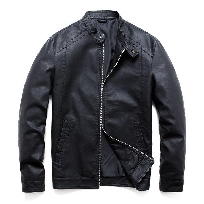 Blouson en similicuir noir de luxe pour hommes élégant, vestes de moto pour hommes, manteaux en cuir PU chauds pour affaires, vestes en cuir pour hommes, blouson de moto ajusté