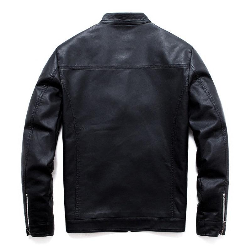 Blouson en similicuir noir de luxe pour hommes élégant, vestes de moto pour hommes, manteaux en cuir PU chauds pour affaires, vestes en cuir pour hommes, blouson de moto ajusté
