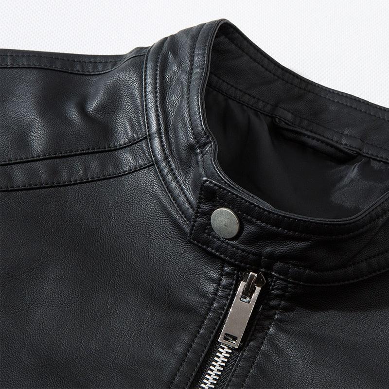 Blouson en similicuir noir de luxe pour hommes élégant, vestes de moto pour hommes, manteaux en cuir PU chauds pour affaires, vestes en cuir pour hommes, blouson de moto ajusté