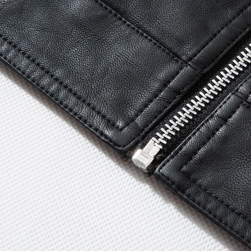 Blouson en similicuir noir de luxe pour hommes élégant, vestes de moto pour hommes, manteaux en cuir PU chauds pour affaires, vestes en cuir pour hommes, blouson de moto ajusté