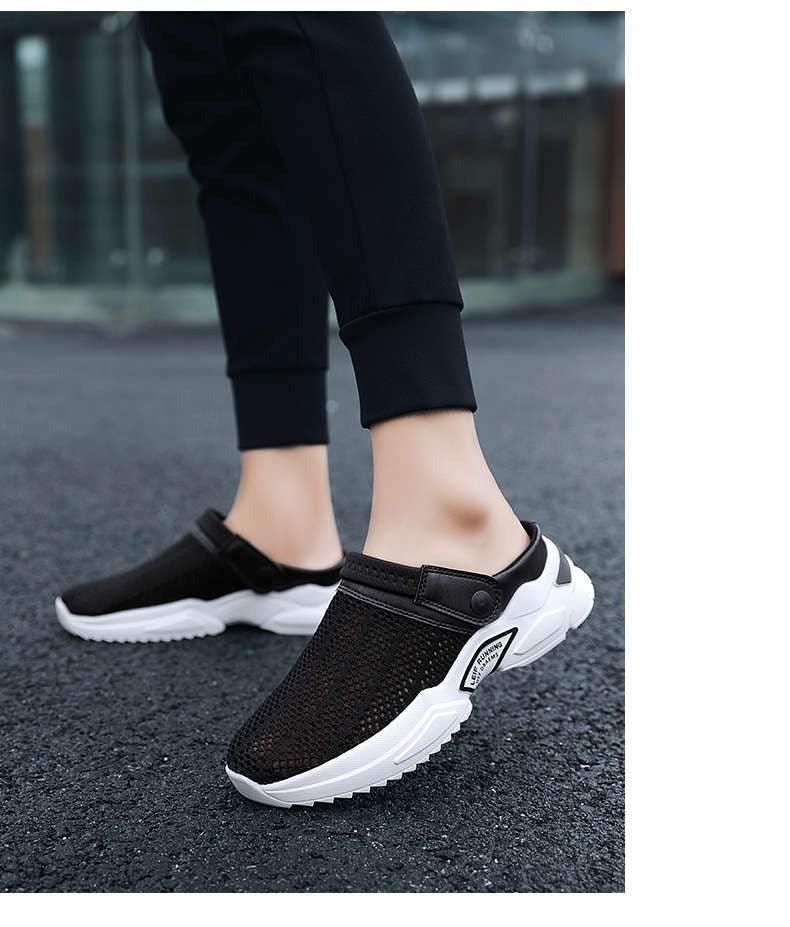 Chaussures pour hommes noires de luxe Tongs Plateforme Claquettes Sandales Homme Chaussure Été Tennis Fitness Gym Sabots Jardin Claquettes Sandales Été Intérieur Extérieur Marche Claquettes