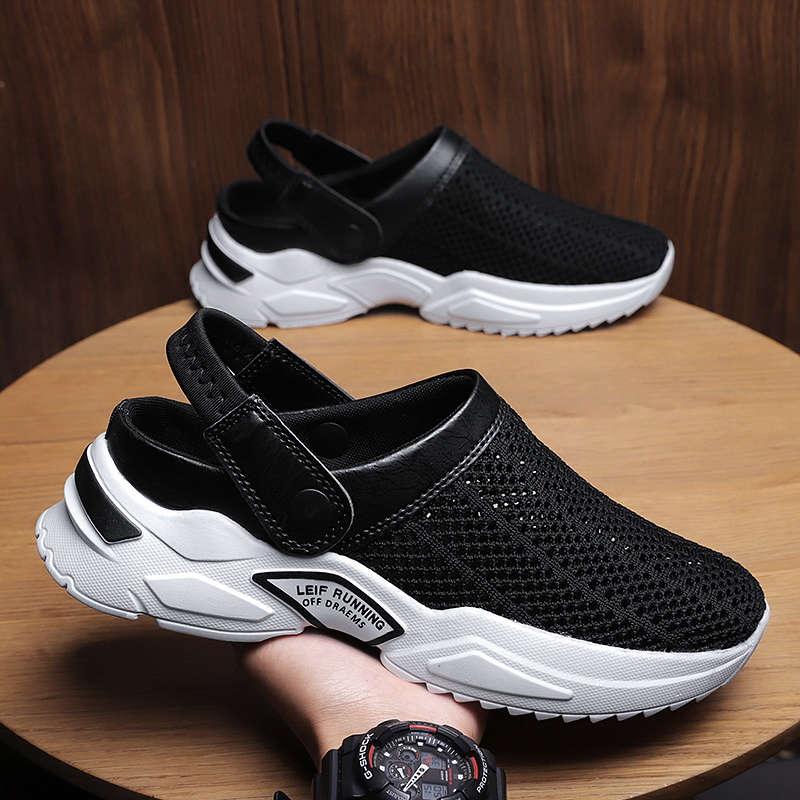 Chaussures pour hommes noires de luxe Tongs Plateforme Claquettes Sandales Homme Chaussure Été Tennis Fitness Gym Sabots Jardin Claquettes Sandales Été Intérieur Extérieur Marche Claquettes
