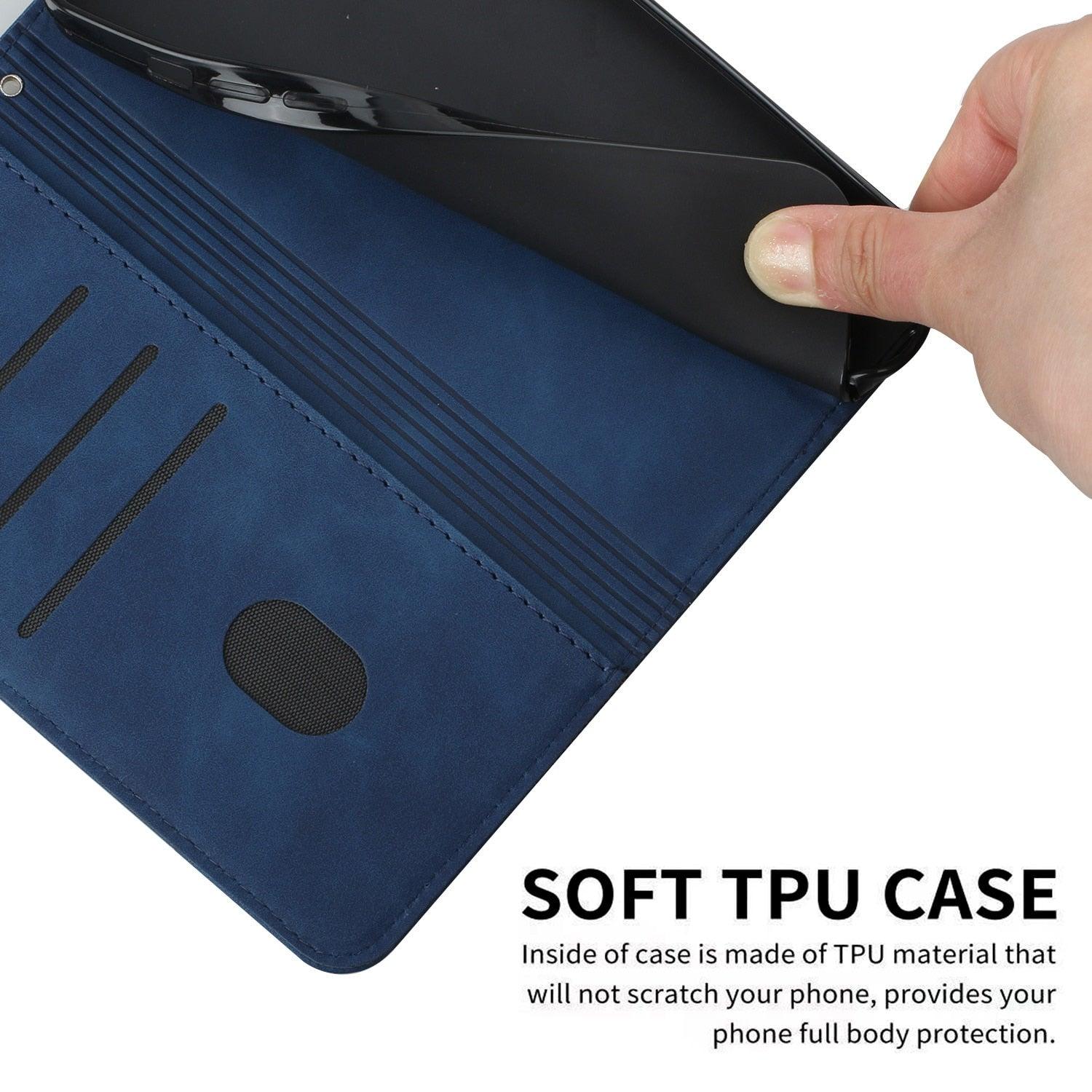 Étui portefeuille à rabat bleu de luxe pour iPhone 14 13 12 Mini Plus 11 Pro Étui de téléphone à cartes magnétique Étui de téléphone en cuir PU magnétique Étui portefeuille à rabat simple classique en forme de S