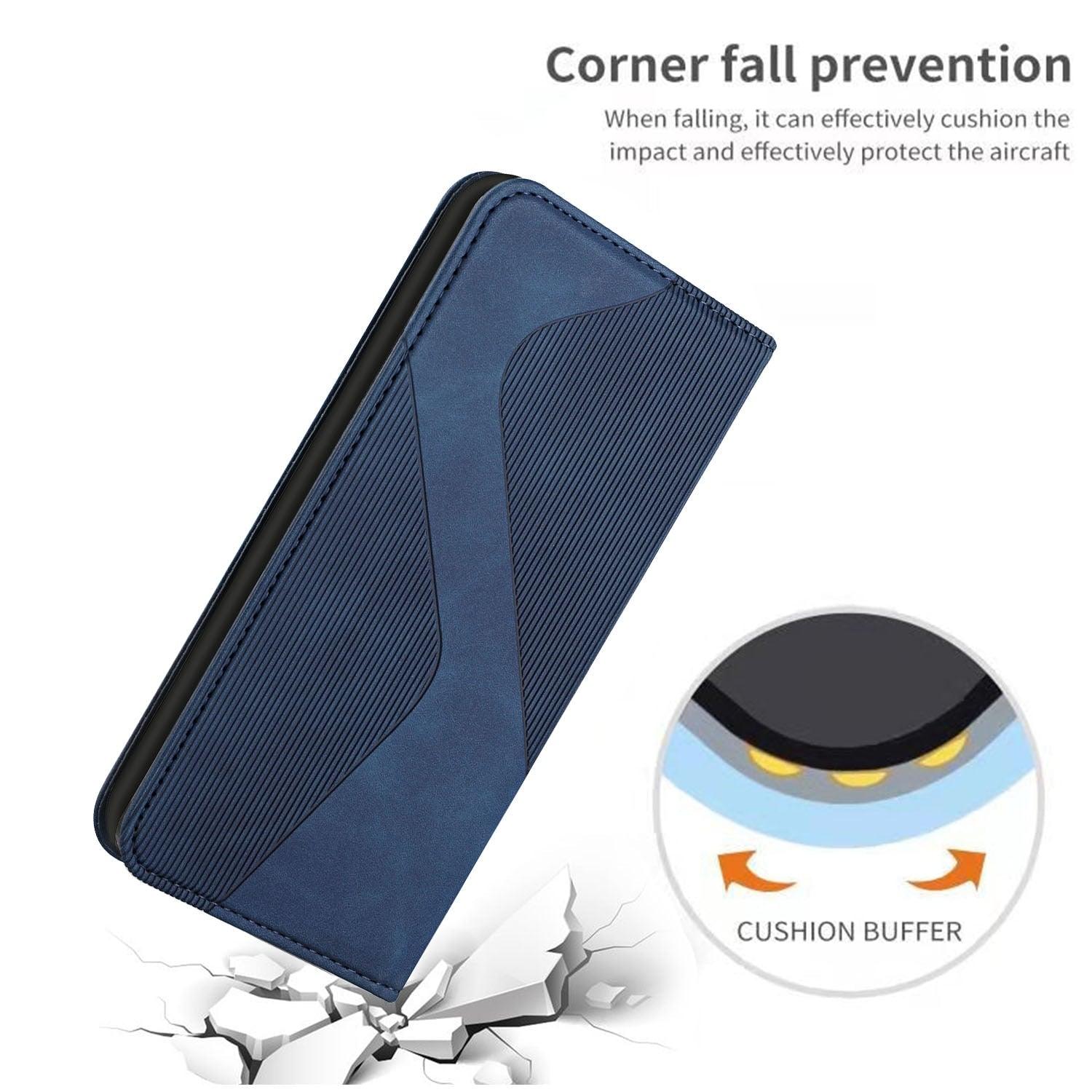 Étui portefeuille à rabat bleu de luxe pour iPhone 14 13 12 Mini Plus 11 Pro Étui de téléphone à cartes magnétique Étui de téléphone en cuir PU magnétique Étui portefeuille à rabat simple classique en forme de S