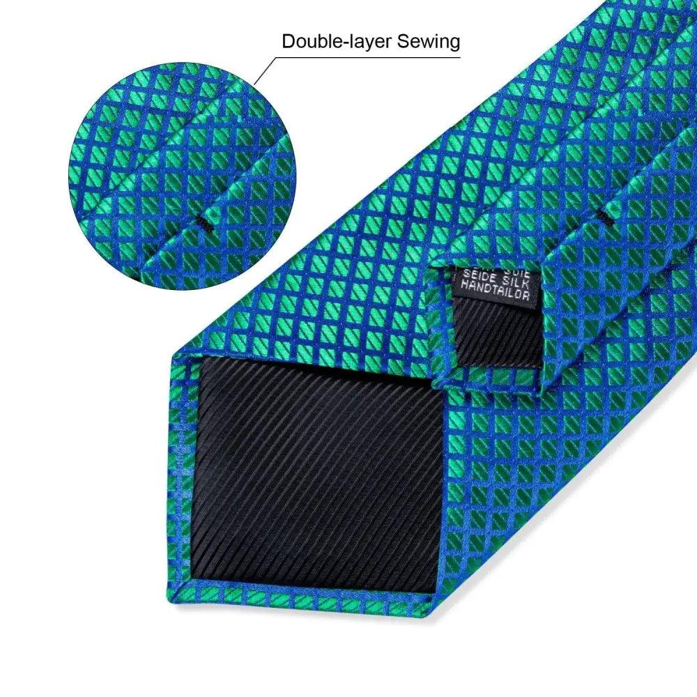 Cravate de mariage de luxe en soie bleue pour hommes, pochette et boutons de manchette, ensemble cravate d'affaires formelle pour hommes