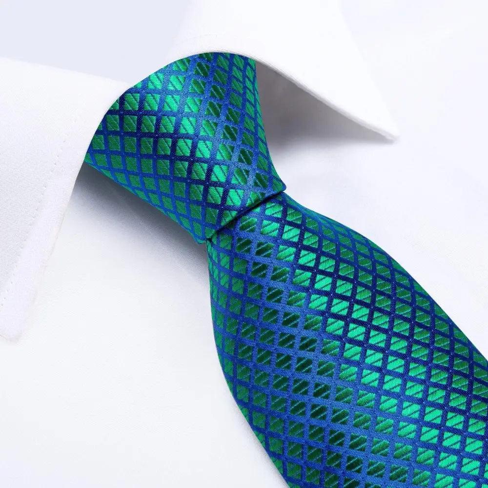 Cravate de mariage de luxe en soie bleue pour hommes, pochette et boutons de manchette, ensemble cravate d'affaires formelle pour hommes