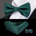 Nœuds papillons de luxe en soie beige motif papillon pour hommes, ensemble de boutons de manchette élégant, idéal pour mariage, smoking, bal de fin d'année